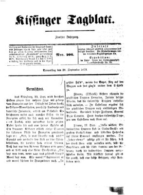 Kissinger Tagblatt Donnerstag 22. September 1870