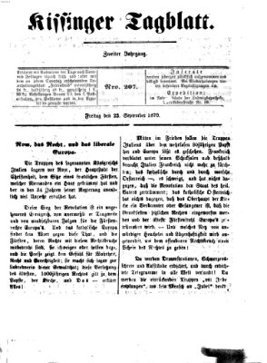 Kissinger Tagblatt Freitag 23. September 1870