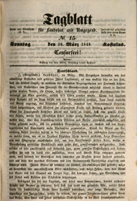 Tagblatt für Landshut und Umgegend (Kurier für Niederbayern) Sonntag 26. März 1848