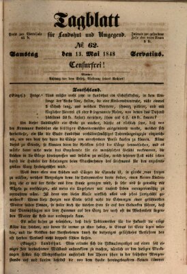 Tagblatt für Landshut und Umgegend (Kurier für Niederbayern) Samstag 13. Mai 1848