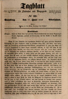 Tagblatt für Landshut und Umgegend (Kurier für Niederbayern) Samstag 17. Juni 1848