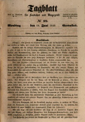 Tagblatt für Landshut und Umgegend (Kurier für Niederbayern) Montag 19. Juni 1848