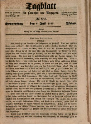 Tagblatt für Landshut und Umgegend (Kurier für Niederbayern) Donnerstag 6. Juli 1848