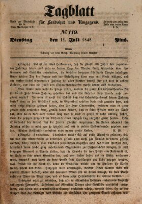 Tagblatt für Landshut und Umgegend (Kurier für Niederbayern) Dienstag 11. Juli 1848