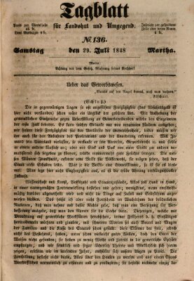 Tagblatt für Landshut und Umgegend (Kurier für Niederbayern) Samstag 29. Juli 1848