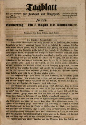 Tagblatt für Landshut und Umgegend (Kurier für Niederbayern) Donnerstag 3. August 1848