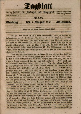 Tagblatt für Landshut und Umgegend (Kurier für Niederbayern) Montag 7. August 1848