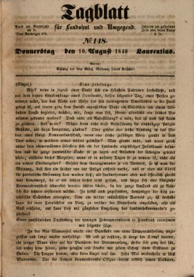 Tagblatt für Landshut und Umgegend (Kurier für Niederbayern) Donnerstag 10. August 1848