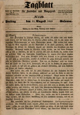 Tagblatt für Landshut und Umgegend (Kurier für Niederbayern) Freitag 11. August 1848