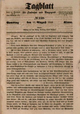 Tagblatt für Landshut und Umgegend (Kurier für Niederbayern) Samstag 12. August 1848