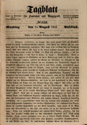 Tagblatt für Landshut und Umgegend (Kurier für Niederbayern) Montag 14. August 1848