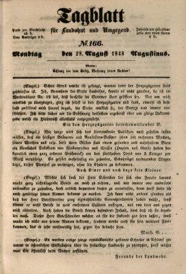 Tagblatt für Landshut und Umgegend (Kurier für Niederbayern) Montag 28. August 1848