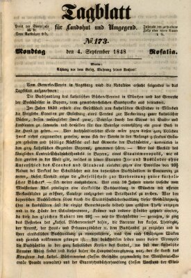 Tagblatt für Landshut und Umgegend (Kurier für Niederbayern) Montag 4. September 1848