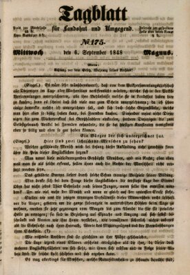 Tagblatt für Landshut und Umgegend (Kurier für Niederbayern) Mittwoch 6. September 1848