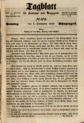 Tagblatt für Landshut und Umgegend (Kurier für Niederbayern) Sonntag 3. September 1848