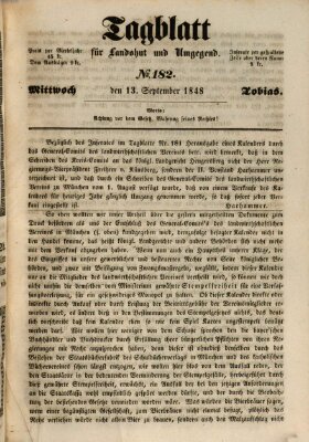 Tagblatt für Landshut und Umgegend (Kurier für Niederbayern) Mittwoch 13. September 1848