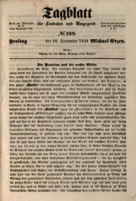 Tagblatt für Landshut und Umgegend (Kurier für Niederbayern) Freitag 29. September 1848