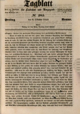 Tagblatt für Landshut und Umgegend (Kurier für Niederbayern) Freitag 6. Oktober 1848