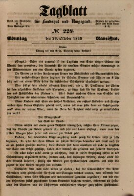 Tagblatt für Landshut und Umgegend (Kurier für Niederbayern) Sonntag 29. Oktober 1848