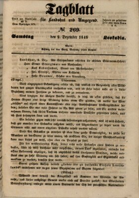 Tagblatt für Landshut und Umgegend (Kurier für Niederbayern) Samstag 9. Dezember 1848