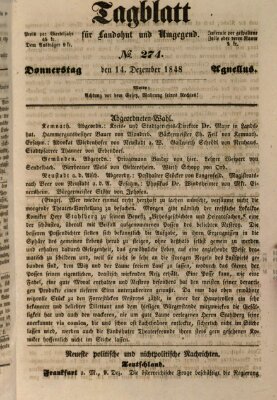 Tagblatt für Landshut und Umgegend (Kurier für Niederbayern) Donnerstag 14. Dezember 1848