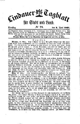 Lindauer Tagblatt für Stadt und Land Dienstag 2. April 1861