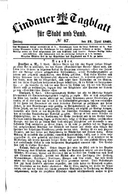 Lindauer Tagblatt für Stadt und Land Freitag 12. April 1861