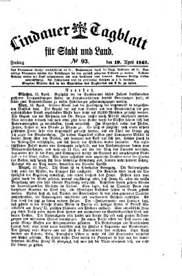 Lindauer Tagblatt für Stadt und Land Freitag 19. April 1861