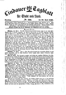 Lindauer Tagblatt für Stadt und Land Samstag 27. April 1861