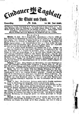 Lindauer Tagblatt für Stadt und Land Donnerstag 20. Juni 1861