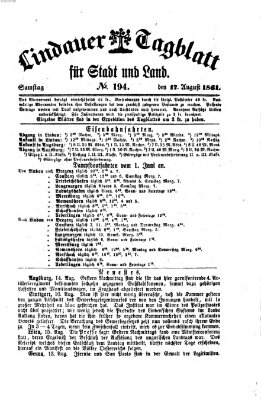 Lindauer Tagblatt für Stadt und Land Samstag 17. August 1861