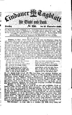 Lindauer Tagblatt für Stadt und Land Dienstag 17. September 1861