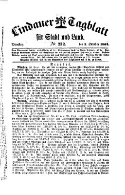 Lindauer Tagblatt für Stadt und Land Dienstag 1. Oktober 1861