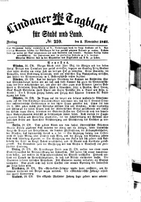 Lindauer Tagblatt für Stadt und Land Freitag 1. November 1861