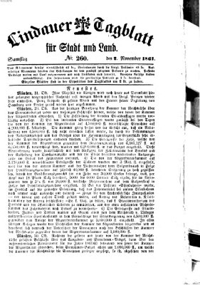 Lindauer Tagblatt für Stadt und Land Samstag 2. November 1861