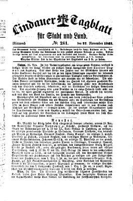 Lindauer Tagblatt für Stadt und Land Mittwoch 27. November 1861