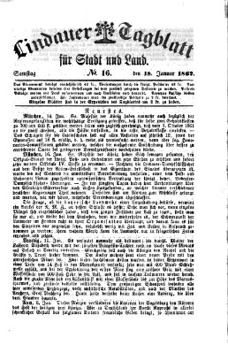 Lindauer Tagblatt für Stadt und Land Samstag 18. Januar 1862