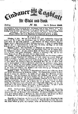 Lindauer Tagblatt für Stadt und Land Freitag 7. Februar 1862