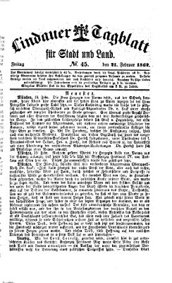 Lindauer Tagblatt für Stadt und Land Freitag 21. Februar 1862