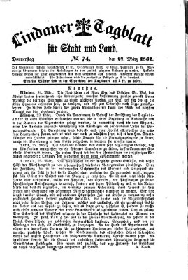 Lindauer Tagblatt für Stadt und Land Donnerstag 27. März 1862