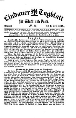 Lindauer Tagblatt für Stadt und Land Mittwoch 9. April 1862