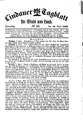 Lindauer Tagblatt für Stadt und Land Donnerstag 10. April 1862