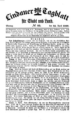 Lindauer Tagblatt für Stadt und Land Montag 14. April 1862