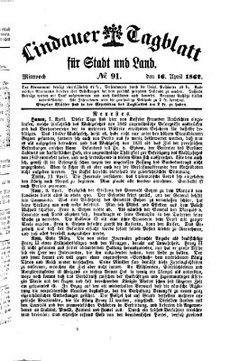 Lindauer Tagblatt für Stadt und Land Mittwoch 16. April 1862