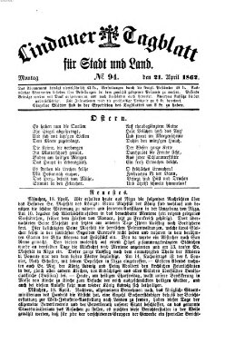 Lindauer Tagblatt für Stadt und Land Montag 21. April 1862