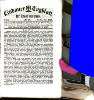 Lindauer Tagblatt für Stadt und Land Freitag 25. April 1862