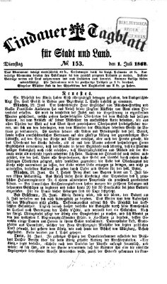 Lindauer Tagblatt für Stadt und Land Dienstag 1. Juli 1862