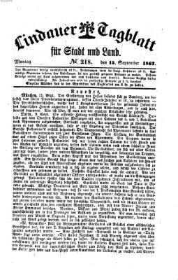 Lindauer Tagblatt für Stadt und Land Montag 15. September 1862