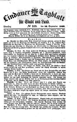 Lindauer Tagblatt für Stadt und Land Dienstag 16. September 1862