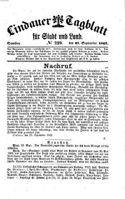 Lindauer Tagblatt für Stadt und Land Samstag 27. September 1862